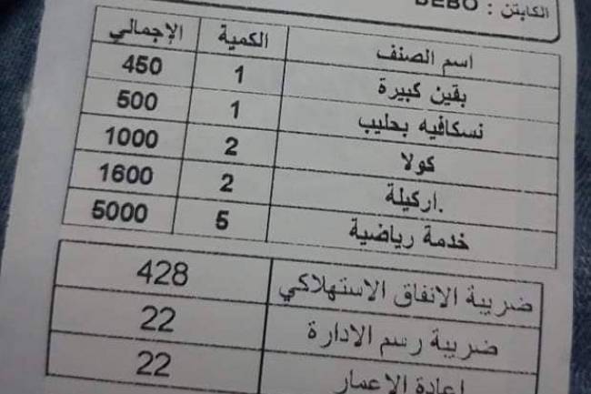 آخر إبداعات مطاعم دمشق..( الخدمة الرياضية) أسلوب جديد تضاف على الفاتورة لنهب جيوب الزبائن!!